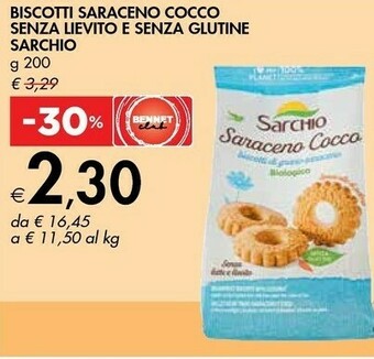 Bennet Sarchio Biscotti Di Grano Saraceno Con Cocco Biologici 200 G(ml) offerta