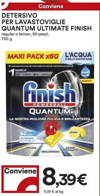 Coop Finish Detersivo Per Lavastoviglie Quantum Ultimate offerta