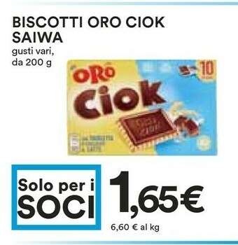 Coop Saiwa Oro Ciok Con Tavoletta Di Cioccolato Fondente 200 G(ml) offerta