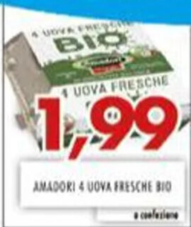 MA Supermercati AMADORI 4 UOVA FRESCHE BIO offerta