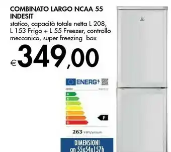 Bennet Indesit NCAA 55 (UK) Frigorifero Con Congelatore Libera Installazione 208 L Bianco offerta
