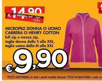 Bennet Carrera Micropile Donna O Uomo offerta