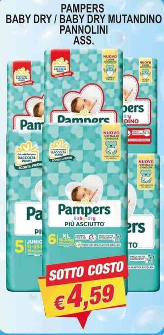 PAMPERS BABY DRY/BABY DRY MUTANDINO PANNOLINI ASS.