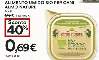 Coop Almo Nature Alimento Umido Bio Per Cani 100 G offerta