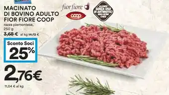 Coop Coop Macinato Di Bovino Adulto Fior Fiore Razza Piemontese 250 G offerta