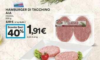 Coop Aia Classico Hamburger Con Tacchino E Rosmarino 200 G(ml) offerta