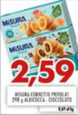 MA Supermercati MISURA CORNETTO PEVOLAT 290 g ALBICOCCA CIOCCOLATO offerta