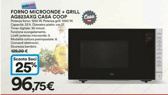 Coop Casa Coop Forno Microonde + Grill Ag823axg offerta