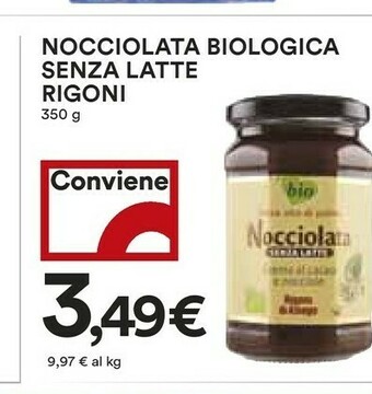 Coop Rigoni Di Asiago Nocciolata Crema Di Cacao E Nocciola Prodotto Biologico 350 G(ml) offerta