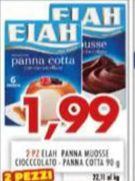 MA Supermercati 2 PZELAH PANNA MUOSSE CIOCCCOLATO PANNA COTTA 90 g offerta