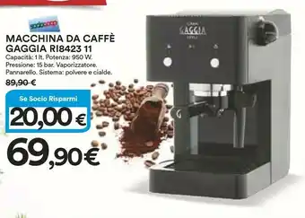 Coop Gaggia Macchina Da Caffè Ri8423 11 offerta