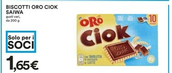 Coop Saiwa Oro Ciok Con Tavoletta Di Cioccolato Fondente 200 G(ml) offerta