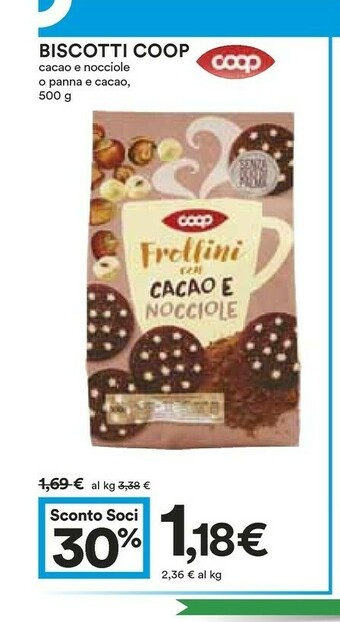 Coop Coop - Frollini Con Panna E Cacao 500 G(ml) offerta