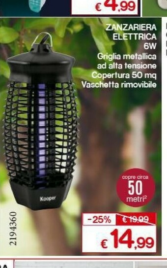 Satur Kooper Zanzariera Elettrica 6W offerta