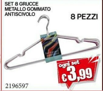 Set 8 Grucce Metallo Gommato Antiscivolo 8 Pezzi
