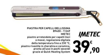 Conad PIASTRA PER CAPELLI BELLISSIMA B9400 - 11249 IMETEC offerta
