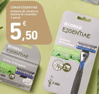 Conad CONAD ESSENTIAE sistema di rasatura, testine di ricambio 4 pezzi offerta