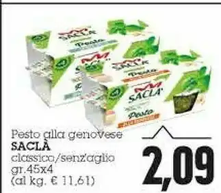 Emi Supermercati Saclà Pesto Alla Genovese 180 G(ml) offerta