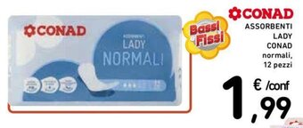 Conad ASSORBENTI LADY CONAD normali, 12 pezzi offerta