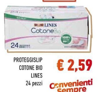 Conad PROTEGGISLIP COTONE BIO LINES 24 pezzi offerta