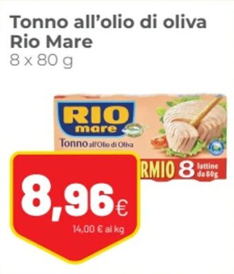 Coop Tonno all'olio di oliva Rio Mare 8 x 80 g offerta