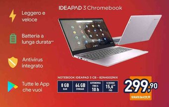 Unieuro Lenovo IDEAPAD 3 Chromebook offerta