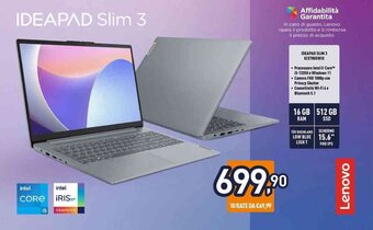 Unieuro Lenovo IDEAPAD SLIM 3 82X7005WIX offerta
