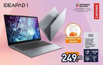 Unieuro Lenovo IDEAPAD 1 82V6004EIX offerta