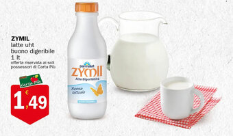 Crai ZYMIL latte uht buono digeribile 1 lt offerta