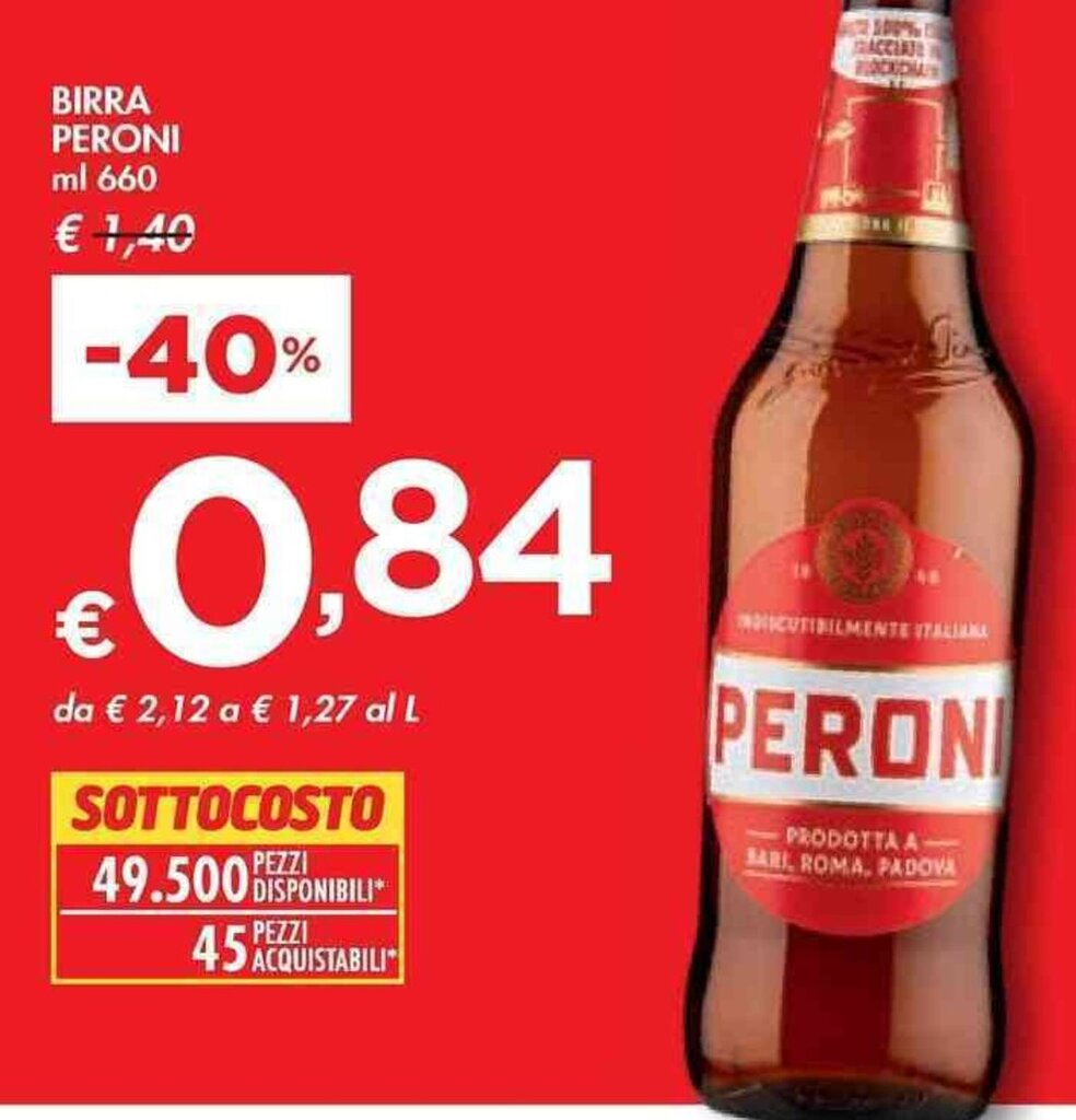 Bennet BIRRA PERONI ml 660 offerta