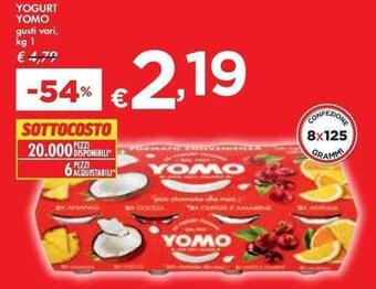 Bennet YOGURT YOMO gusti vari, kg 1 offerta