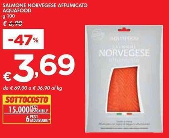 Bennet SALMONE NORVEGESE AFFUMICATO AQUAFOOD g 100 offerta