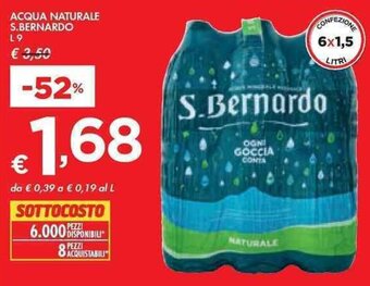 Bennet ACQUA NATURALE S.BERNARDO L9 offerta