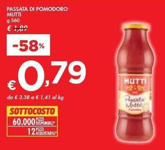 PASSATA DI POMODORO MUTTI g 560