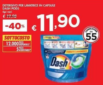 Bennet DETERSIVO PER LAVATRICE IN CAPSULE DASH PODS tipi vari offerta