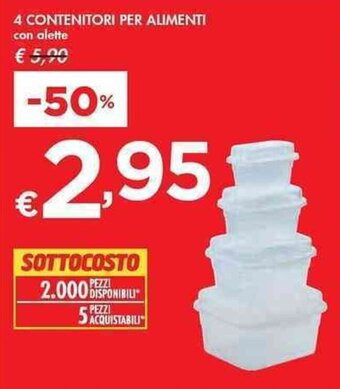 Bennet 4 CONTENITORI PER ALIMENTI offerta