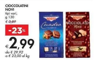 Bennet CIOCCOLATINI NOVI tipi vari g 130 offerta