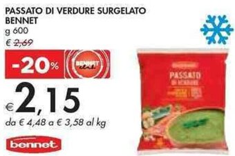 Bennet PASSATO DI VERDURE SURGELATO BENNET g 600 offerta
