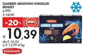 GAMBERI ARGENTINI SURGELATI BENNET g 800