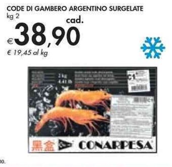 Bennet CODE DI GAMBERO ARGENTINO SURGELATE kg 2 offerta