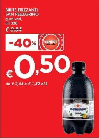 Bennet BIBITE FRIZZANTI SAN PELLEGRINO gusti vari ml 330 offerta