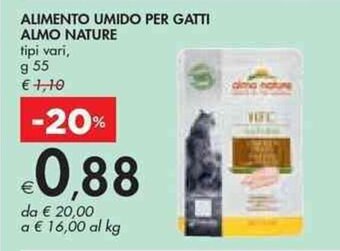 Bennet ALIMENTO UMIDO PER GATTI ALMO NATURE tipi vari g 55 offerta