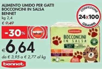 Bennet ALIMENTO UMIDO PER GATTI BOCCONCINI IN SALSA BENNET kg 2,4 offerta