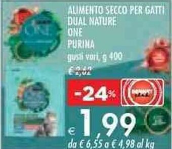 Bennet ALIMENTO SECCO PER GATTI DUAL NATURE ONE PURINA g 400 offerta