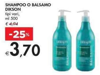 Bennet SHAMPOO O BALSAMO DIKSON tipi vari ml 500 offerta