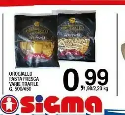 Sigma Orogiallo Pasta fresca offerta