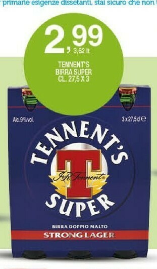 Sigma Tennent's Birra offerta