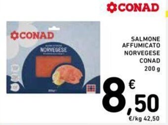 Conad SALMONE AFFUMICATO NORVEGESE CONAD 200 g offerta