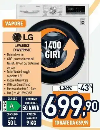 Unieuro LG Lavatrice Lg offerta