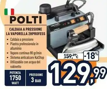 Unieuro Polti Ferro da stiro con caldaia offerta